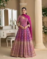 Rutba Swarovski Embellished Anarkali Gown By Sayuri | Premium Georgette Pink